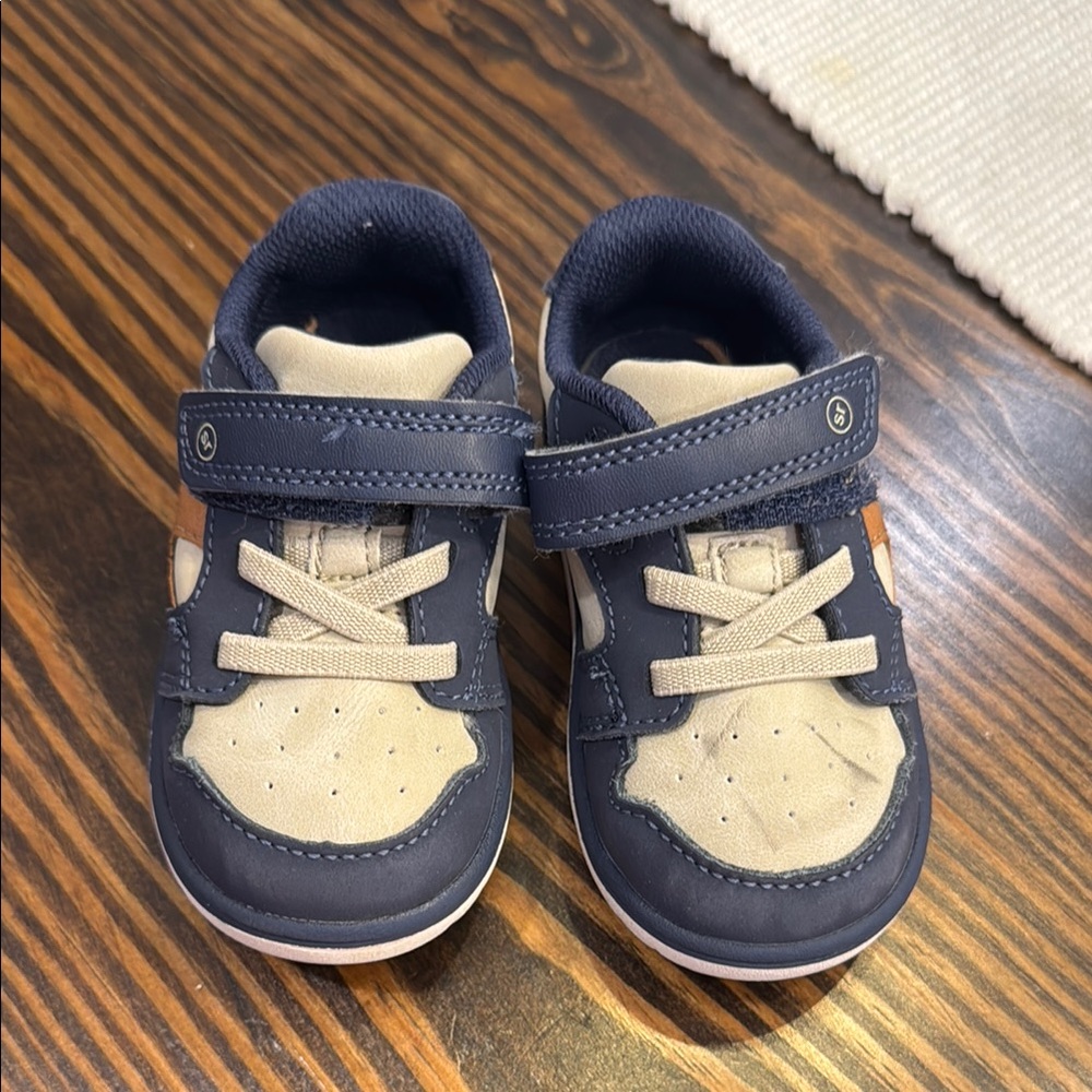 Stride Rite Navy and Tan Sneakers